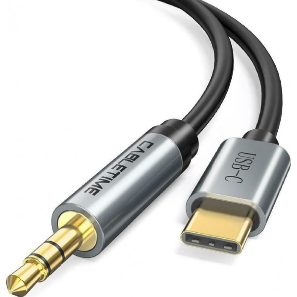 CABLETIME καλώδιο AUX USB Type-C σε 3.5mm C160, 1m, μαύρο - CABLETIME