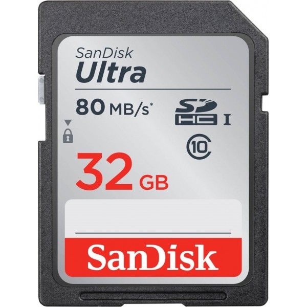 Κάρτα μνήμης SDHC C10 UHS-I SanDisk Ultra 80MB/s 32Gb - Περιφερειακά-Accessories