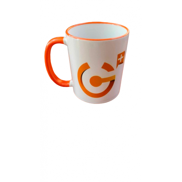 Κούπα GNET Άσπρο με πορτοκαλί, κεραμική, 330ml - Σύγκριση Προϊόντων