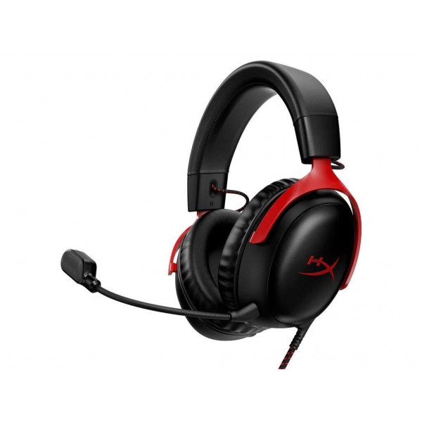 HyperX Cloud III Over Ear Gaming Headset με σύνδεση 3.5mm / USB Μαύρο / Κόκκινο - Earbuds|Gaming Peripherals