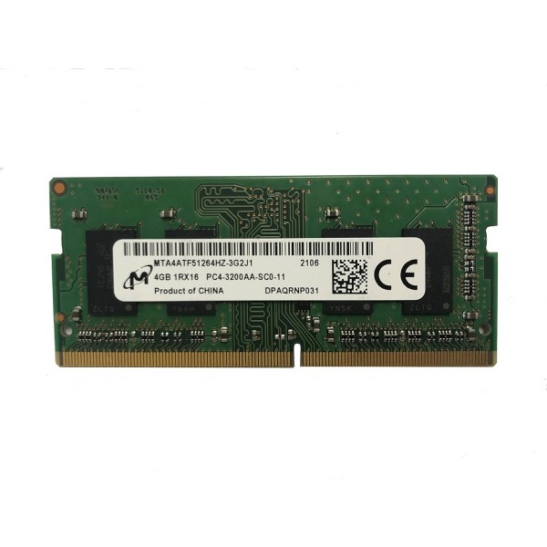 Μεταχειρισμένη μνήμη Laptop MICRON 4GB DDR4 3200MHz PC4-25600 1.2V 1R x 16 SODIMM (MTA4ATF51264HZ-3G2J) - Used Μνήμες RAM