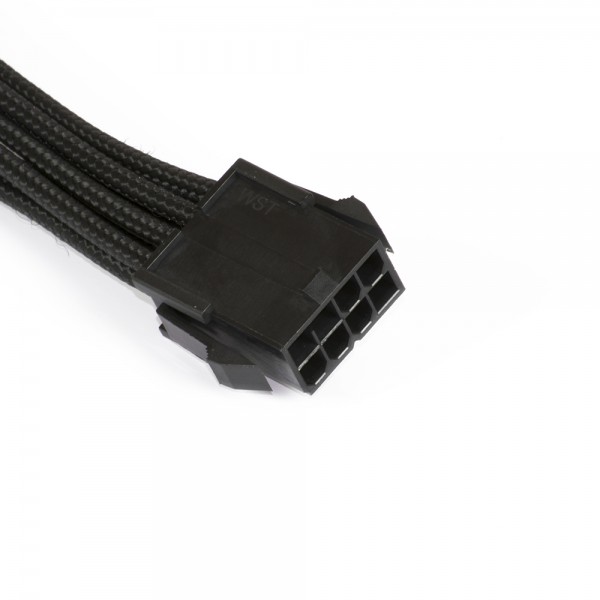 Phanteks 6 + 2-Pin PCIe Extension Cable, 0.5m, Sleeved, Black (PH-CB8V_BK) - Mining