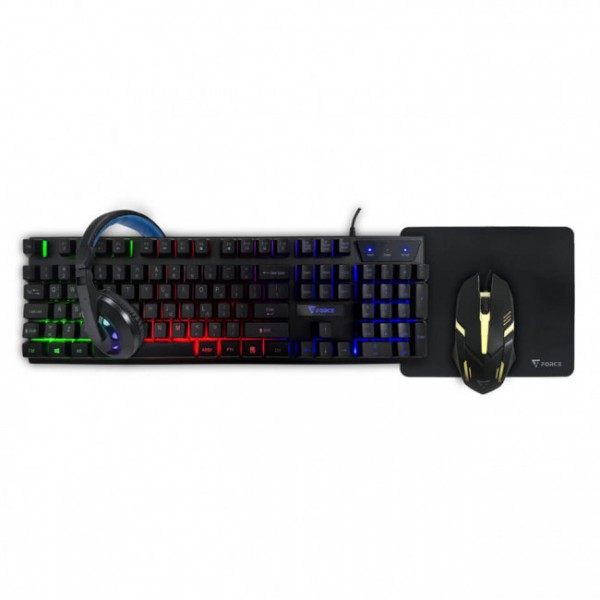 Force Battle Station SET  4 in 1 (keyboard/mouse/headphone/mousepad) - Wired - Συνοδευτικά PC
