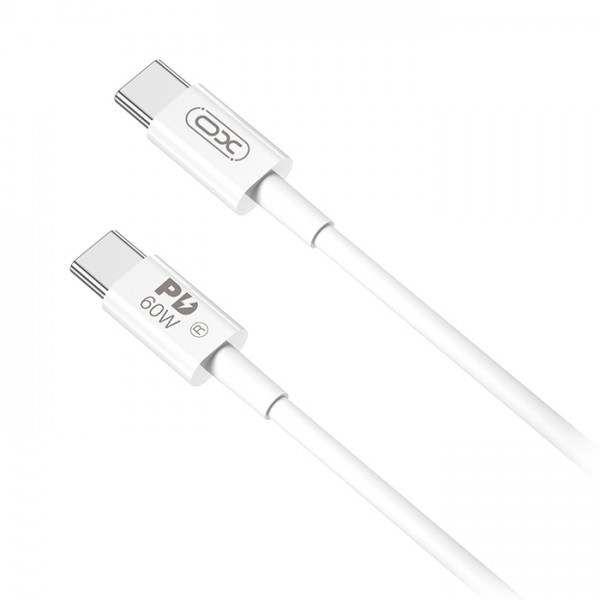 Καλώδιο USB High-Speed Τype-C male - USB Type-C male 60W, 2.00m σε λευκό χρώμα - XO