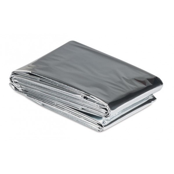 Θερμική κουβέρτα εκτάκτου ανάγκης AG404, 130 x 210cm, ασημί - UNBRANDED