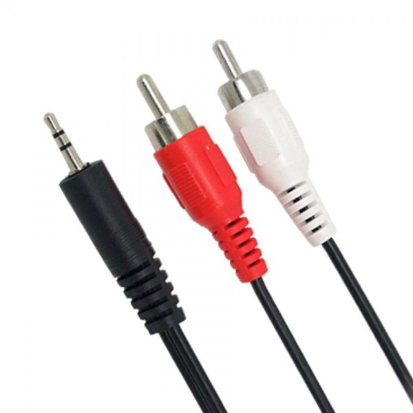 POWERTECH καλώδιο 3.5mm σε 2x RCA CAB-R009, 5m, μαύρο - Powertech