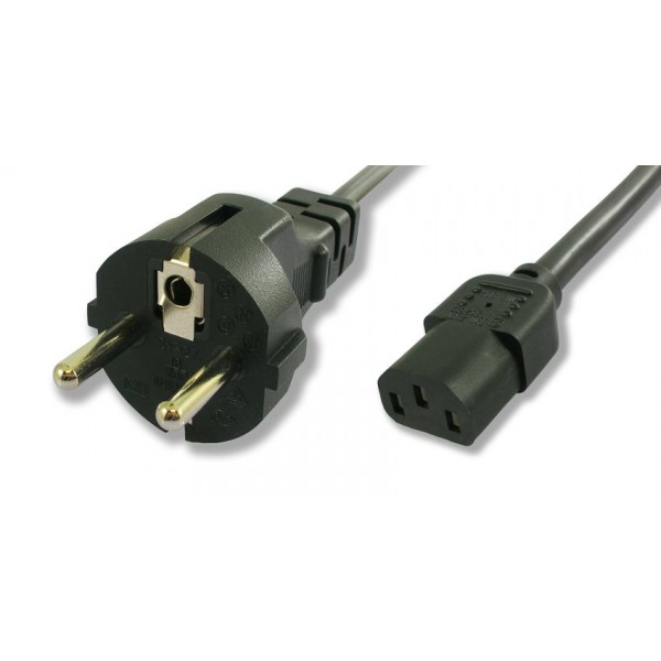 POWERTECH καλώδιο τροφοδοσίας Η/Υ & οθόνης P002, 3x0.75mm², 1.5m, μαύρο - Τροφοδοσία