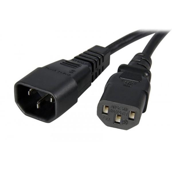 POWERTECH καλώδιο τροφοδοσίας προεκταση CAB-P004 3x 0.75mm², 1.5m, μαύρο - Τροφοδοσία