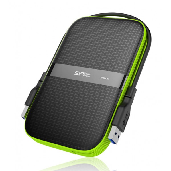 SILICON POWER εξωτερικός HDD Armor A60, 2TB, USB 3.2, πράσινος - Σκληροί Δίσκοι