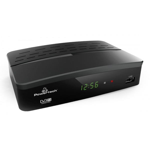 POWERTECH ψηφιακός δέκτης PT-779, MPEG4, DVB-T2, H.265, RJ45 - Κεραίες TV - Αποκωδικοποιητές