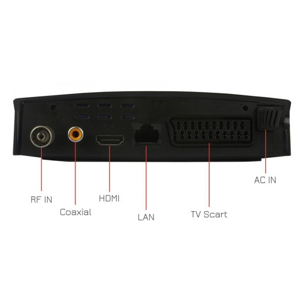 POWERTECH ψηφιακός δέκτης PT-779, MPEG4, DVB-T2, H.265, RJ45 - Κεραίες TV - Αποκωδικοποιητές