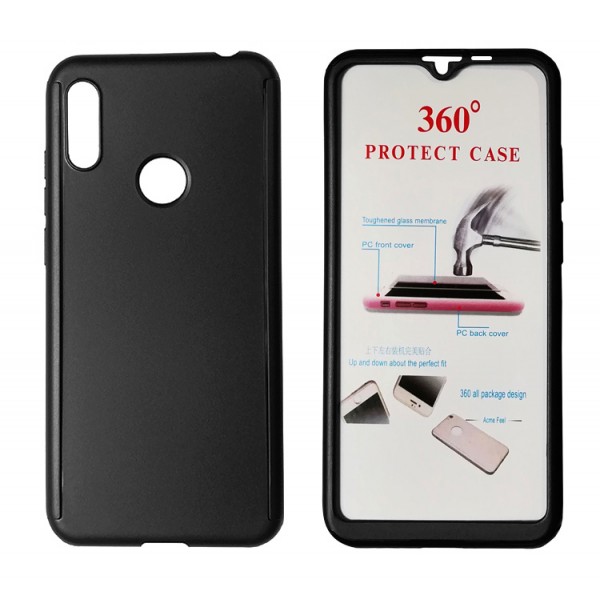 POWERTECH Θήκη Body 360° με Tempered Glass για Huawei Y6/Pro 2019, μαύρη - Powertech