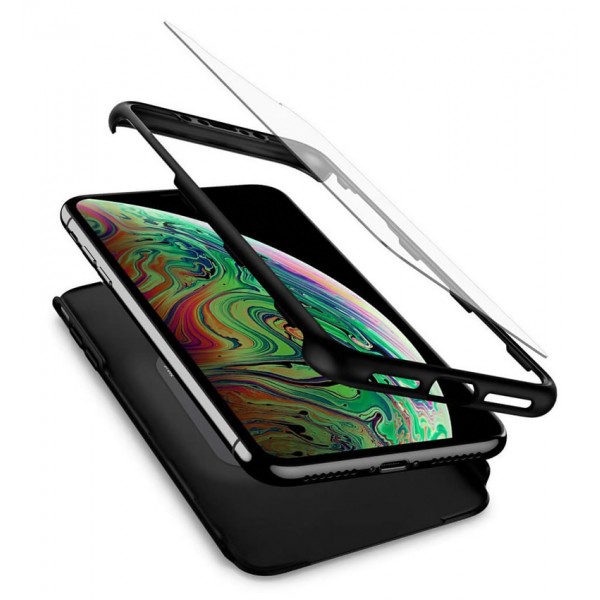 POWERTECH Θήκη Body 360° Tempered Glass, Huawei Y5 2019/Honor 8S, μαύρη - Powertech