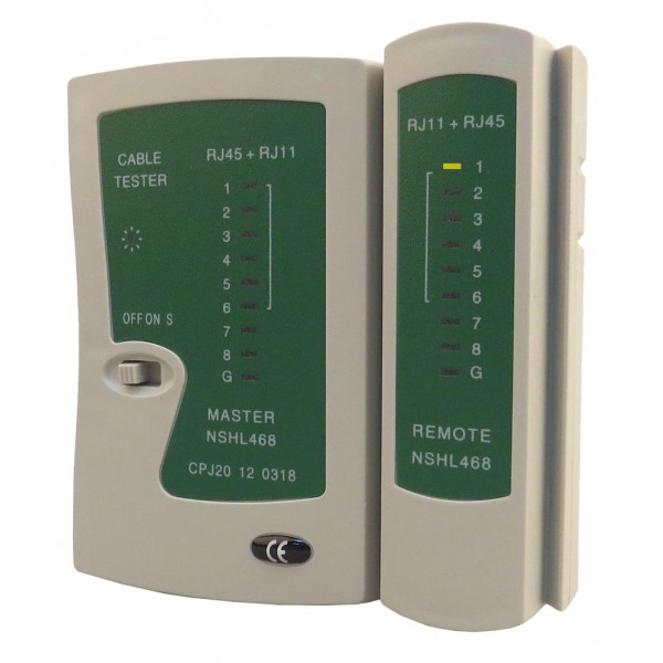 POWERTECH tester καλώδια δικτύου & τηλέφωνου CAB-N044 για RJ11/RJ12/RJ45 - Service & Εργαλεία