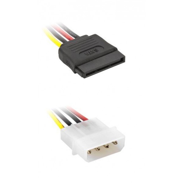 POWERTECH καλώδιο SATA 15pin (F) σε IDE 4pin (M) CAB-W011, 15cm - Powertech