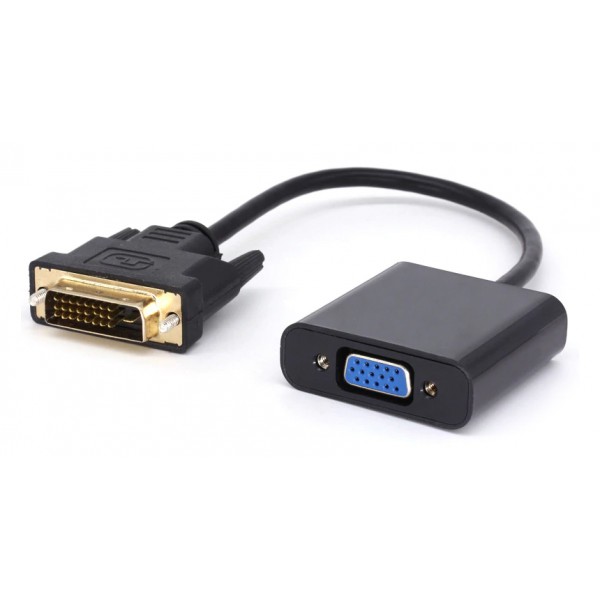 POWERTECH αντάπτορας DVI(M) σε VGA(F), 1080p, Active, 0.20, μαύρος - Περιφερειακά