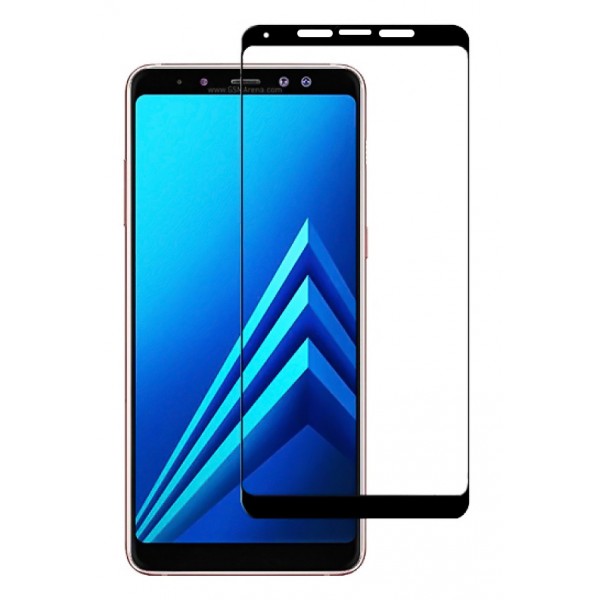 POWERTECH Tempered Glass 5D Full Glue για Samsung A8 Plus 2018, Black - Powertech