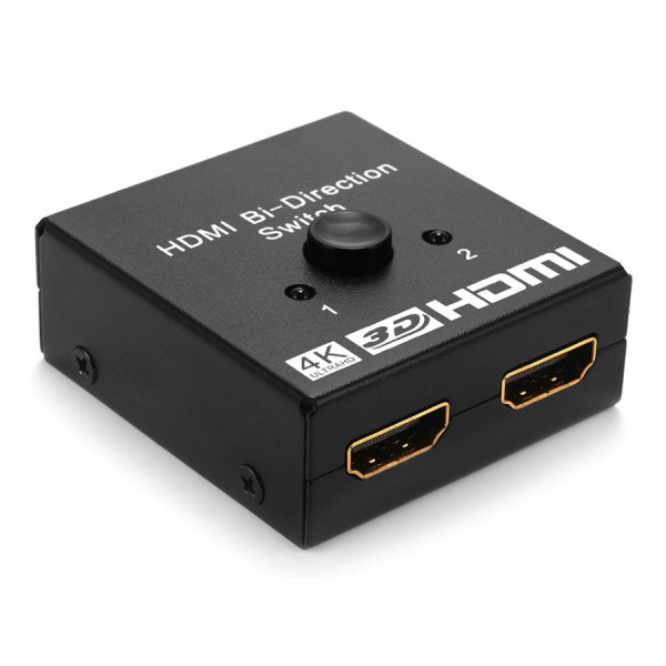 POWERTECH HDMI switch CAB-H112, 2 σε 1, 4K, bidirectional, μαύρο - KVM - Μετατροπείς