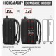 ARCTIC HUNTER τσάντα πλάτης B00345 με θήκη laptop 15.6", USB, 19-32L, μαύρη