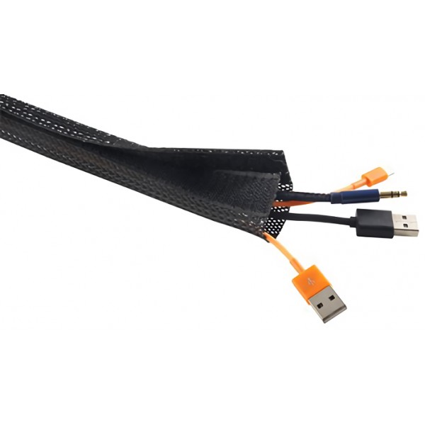 BRATECK Δεματικό Καλωδίων τύπου Flex Wrap VS-135, 100x13.5cm, μαύρο - BRATECK