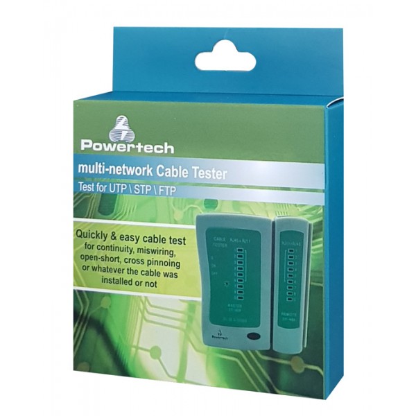 POWERTECH tester καλώδια δικτύου & τηλέφωνου CAB-N044 για RJ11/RJ12/RJ45 - Service & Εργαλεία