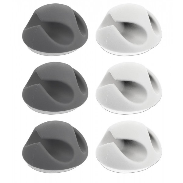 POWERTECH Οργανωτής καλωδίων σιλικόνης TIES-010, 2 καλωδίων, 6τμχ - Powertech