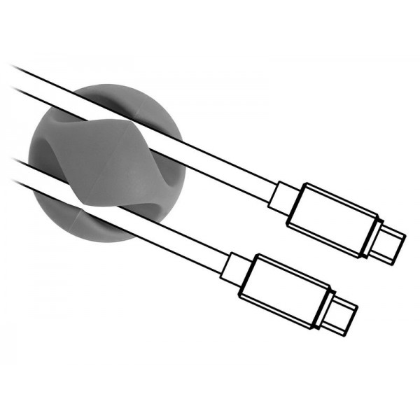 POWERTECH Οργανωτής καλωδίων σιλικόνης TIES-010, 2 καλωδίων, 6τμχ - Powertech