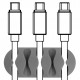 POWERTECH Οργανωτής καλωδίων σιλικόνης TIES-011, 5 καλωδίων, 6τμχ