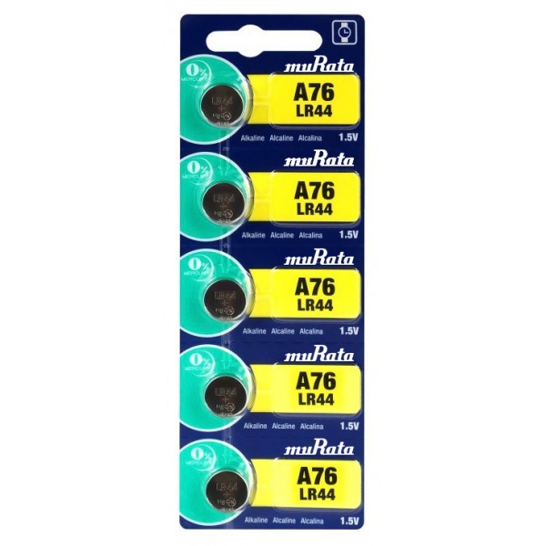MURATA Αλκαλικές μπαταρίες LR44 MR-LR44, 1.5V, 5τμχ - MURATA