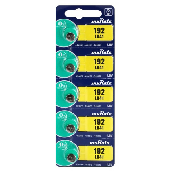 MURATA Αλκαλικές μπαταρίες LR41 MR-LR41, 1.5V, 5τμχ - MURATA