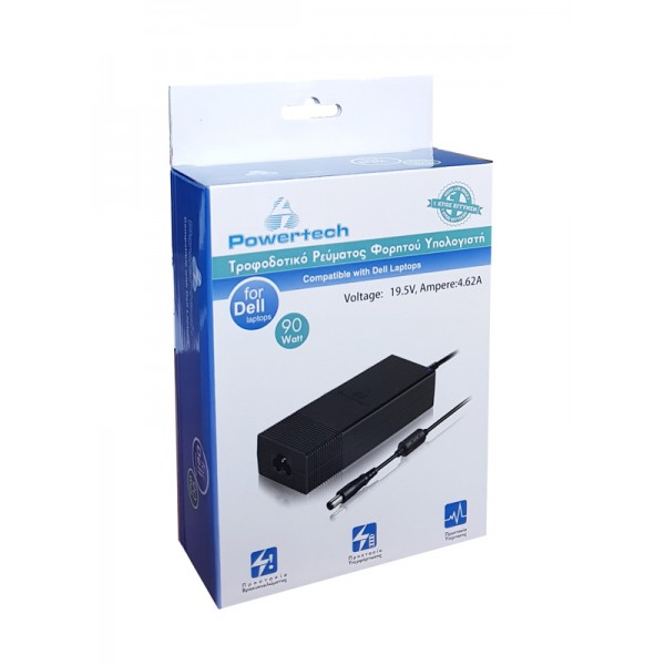 POWERTECH φορτιστής laptop PT-55 για Dell, 90W, 19.5V - Περιφερειακά