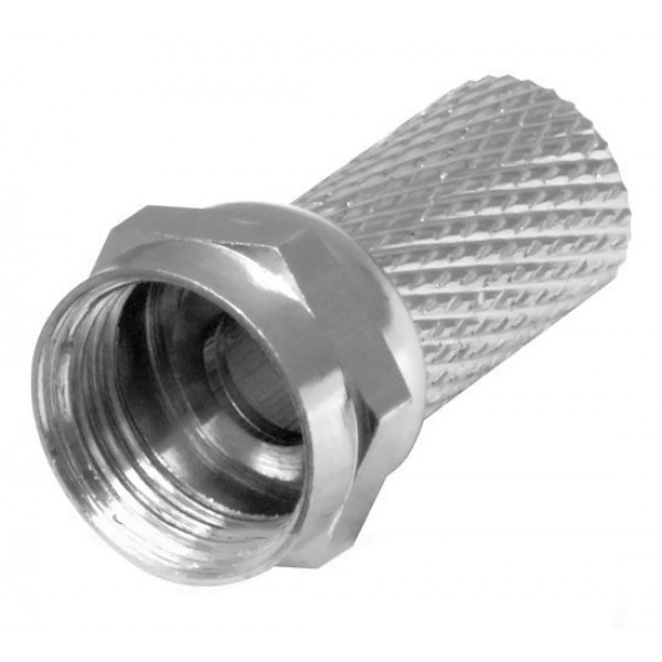 POWERTECH αντάπτορας F-PLUG νικελίου CAB-V015, 20mm, 5τμχ - Powertech