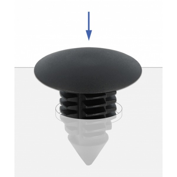 DELOCK Πλαστική τάπα 60187 για κάλυψη οπών, 15x14.5mm, μαύρη, 10τμχ - DeLock