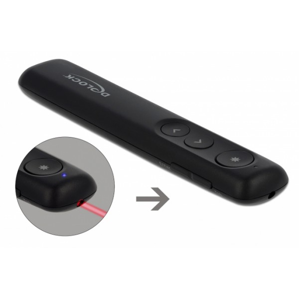 DELOCK Τηλεχειριστήριο παρουσιάσεων 64092 με laser, ασύρματο, έως 30m - Τηλεχειριστήρια & Πληκτρολόγια