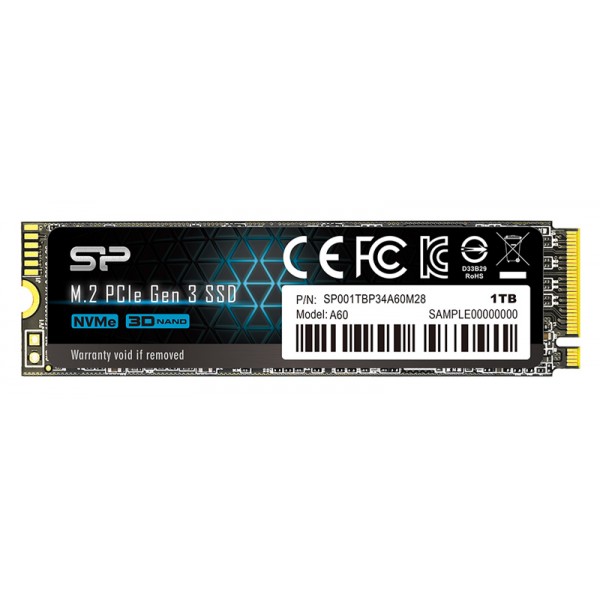 SILICON POWER SSD PCIe Gen3x4 P34A60 M.2 2280, 1TB, 2.200-1.600MB/s - SSD Δίσκοι