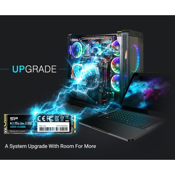 SILICON POWER SSD PCIe Gen3x4 P34A60 M.2 2280, 1TB, 2.200-1.600MB/s - SSD Δίσκοι