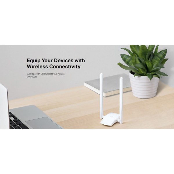 MERCUSYS ασύρματος USB αντάπτορας δικτύου MW300UH, 300Mbps, Ver. 1 - MERCUSYS