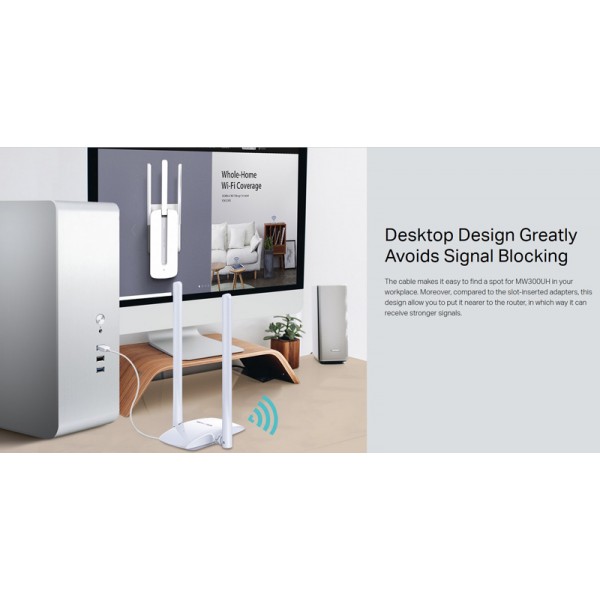 MERCUSYS ασύρματος USB αντάπτορας δικτύου MW300UH, 300Mbps, Ver. 1