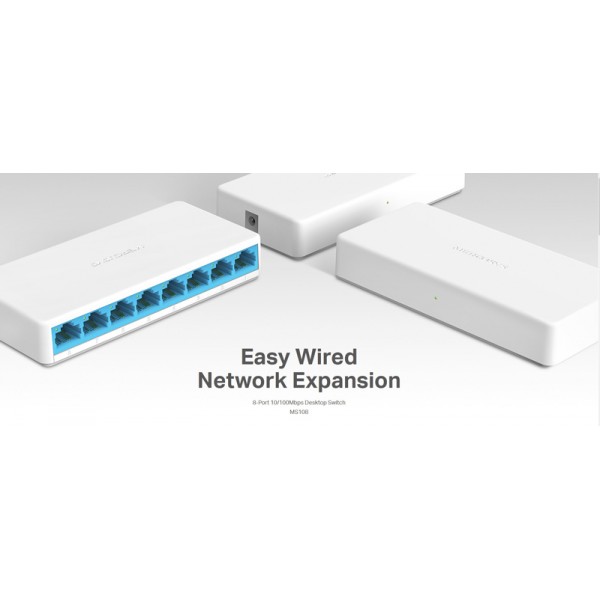 MERCUSYS Desktop Switch MS108, 8x 10/100 Mbps, Ver. 2 - MERCUSYS