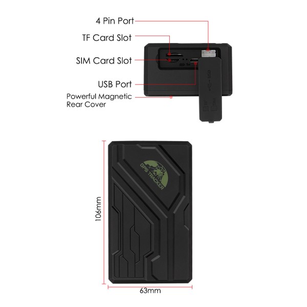 COBAN GPS Tracker Οχημάτων TK108B, GPS & GSM/GPRS, IP67, 10000mAh - GPS Tracker