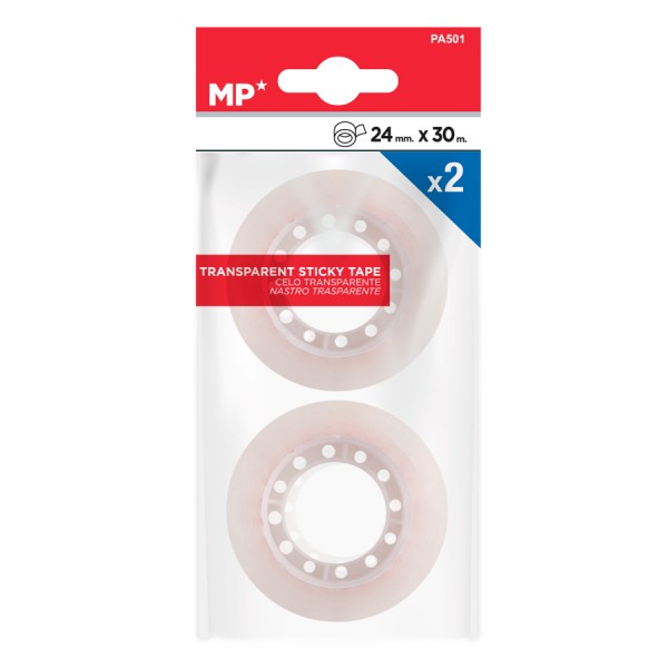 MP κολλητική ταινία PA501, διάφανη, 24mm, 30m, 2τμχ - Γραφική Ύλη