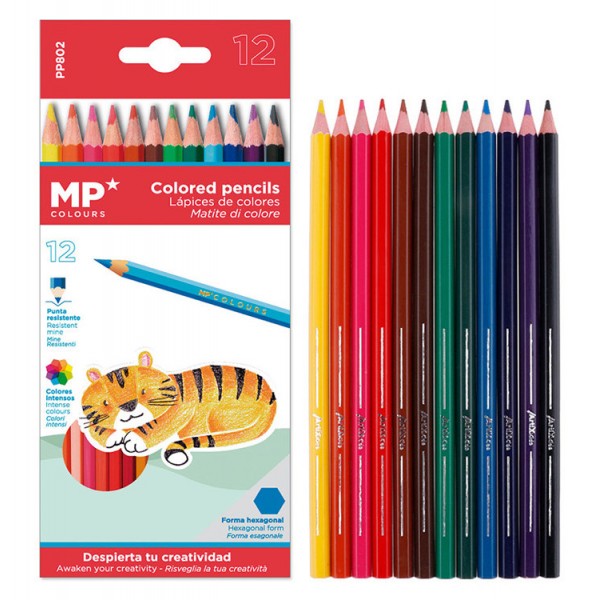 MP χρωματιστές ξυλομπογιές PP802, 12τμχ - Γραφική Ύλη
