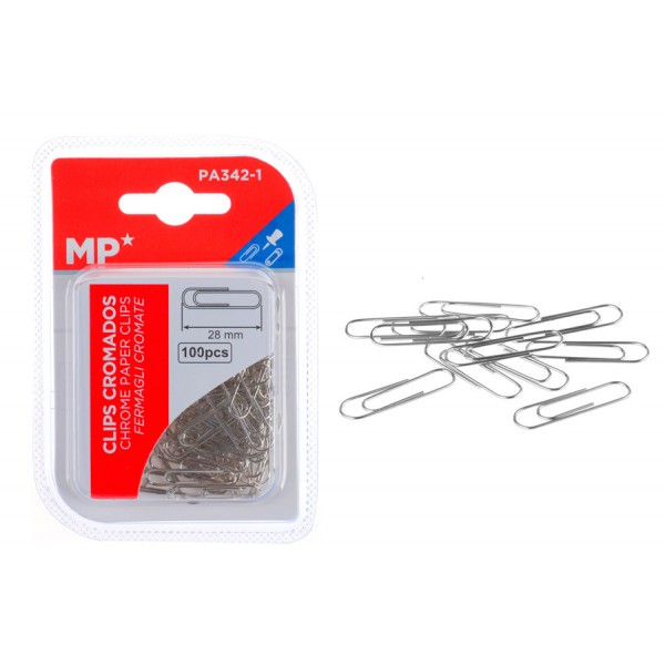 MP μεταλλικοί συνδετήρες PA342-1, 28mm, 100τμχ, ασημί - Αναλώσιμα - Είδη Γραφείου