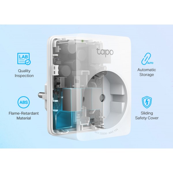 TP-LINK smart αντάπτορας ρεύματος TAPO-P100, Wi-Fi, bluetooth, Ver. 1.0 - tp-link