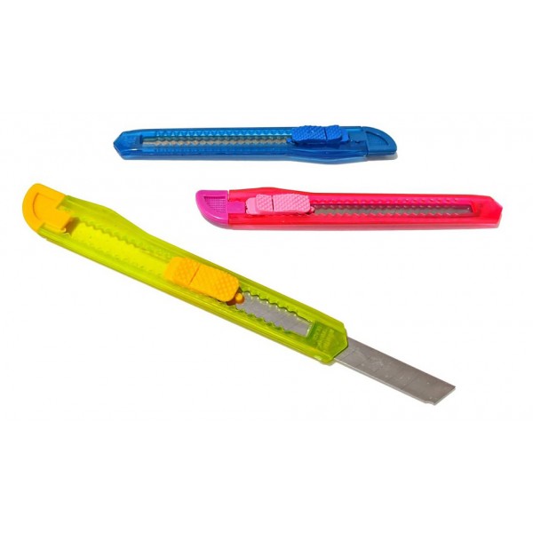 POWERTECH πλαστικό κοπίδι με ασφάλεια KNF-0004, 3 χρώματα, 12τμχ - Powertech