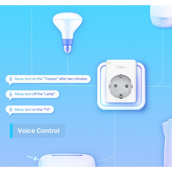 TP-LINK smart αντάπτορας ρεύματος TAPO-P100, Wi-Fi, ΒΤ, 4τμχ, Ver. 1.0