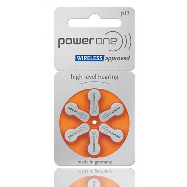 POWER ONE μπαταρίες ακουστικών βαρηκοΐας P13, mercury free, 1.45V, 6τμχ - POWER ONE
