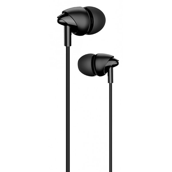 USAMS earphones με μικρόφωνο EP-39, 3.5mm σύνδεση, Φ10mm, 1.2m, μαύρα - Ακουστικά - Bluetooth