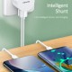 USAMS φορτιστής τοίχου T20 & καλώδιο Lightning, 2x USB, 2.1A, λευκός
