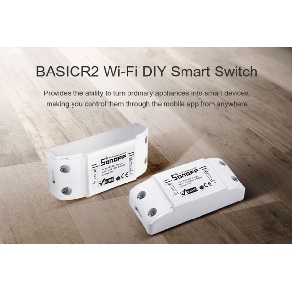 SONOFF Smart Διακόπτης BASICR2, Wifi, 10A, λευκός - SONOFF